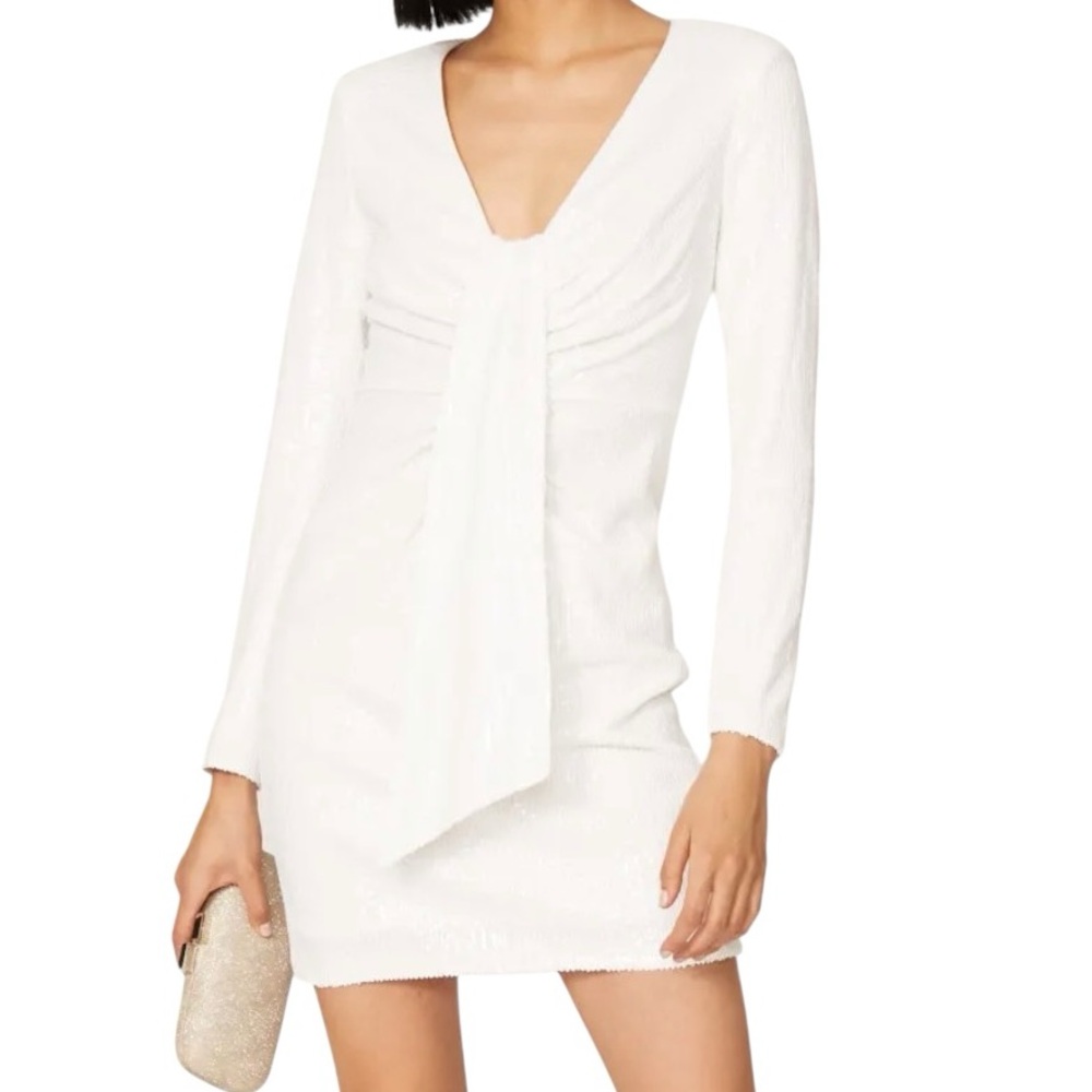 One 33 Social Sequin Plunge Mini Dress